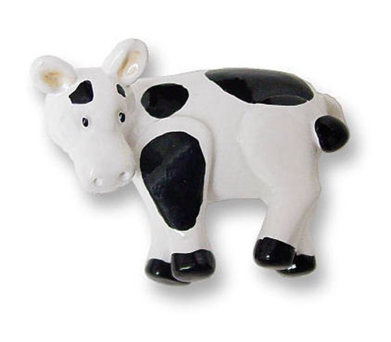 2" Black and White Cow Knob
