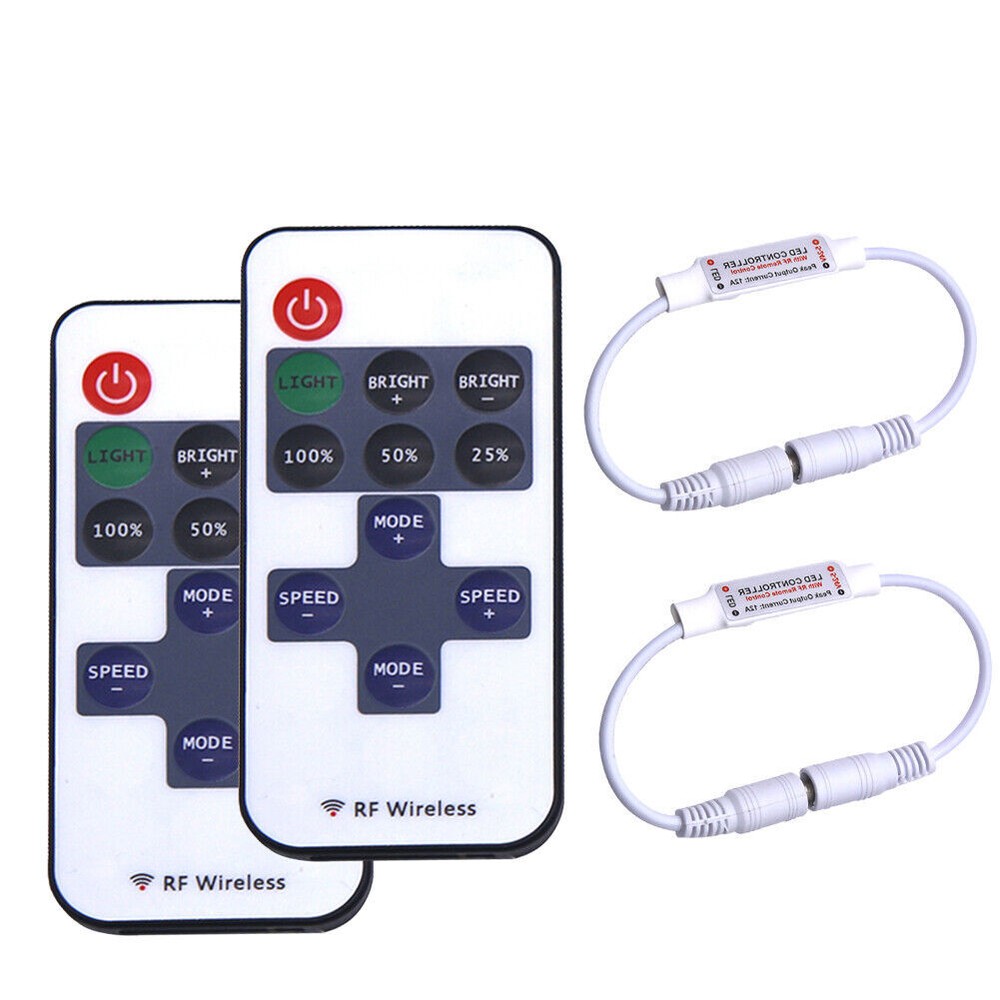 2PCS 11 Key Controller Inline Dimmer With RF Wireless Remote for LED Strip Light