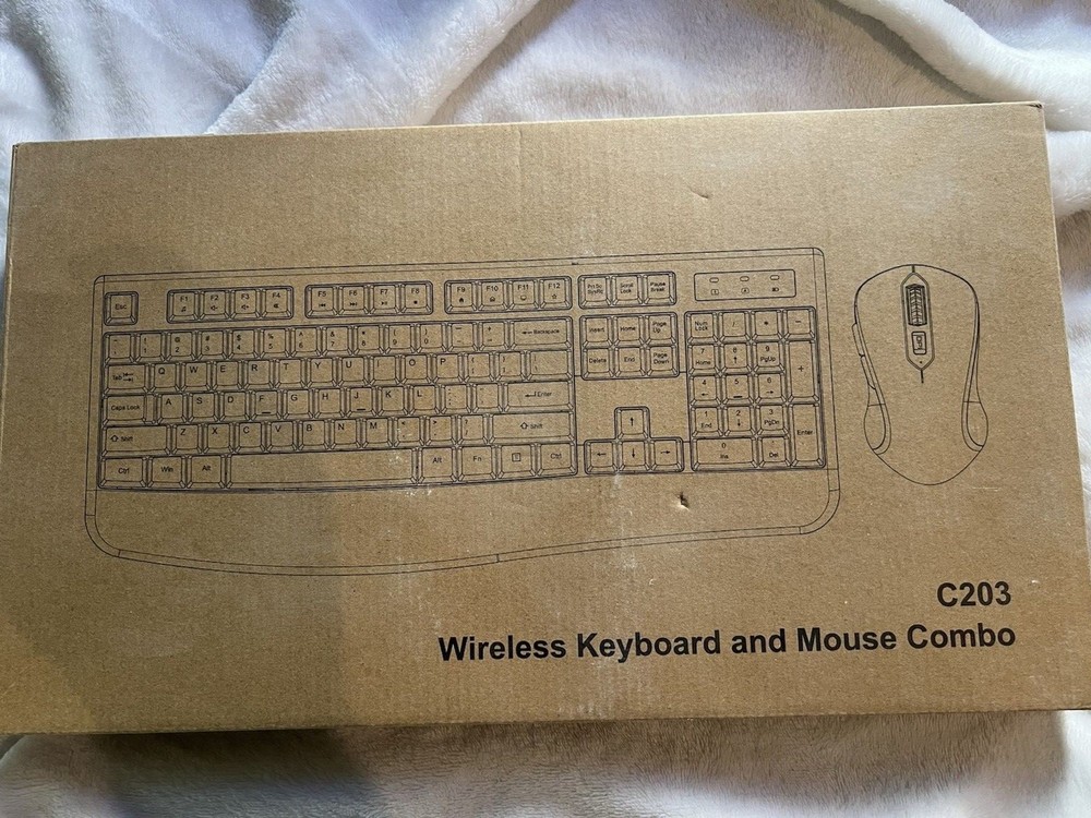 Wireless Keyboard and Mouse Combo, Full-Sized 2.4GHz
