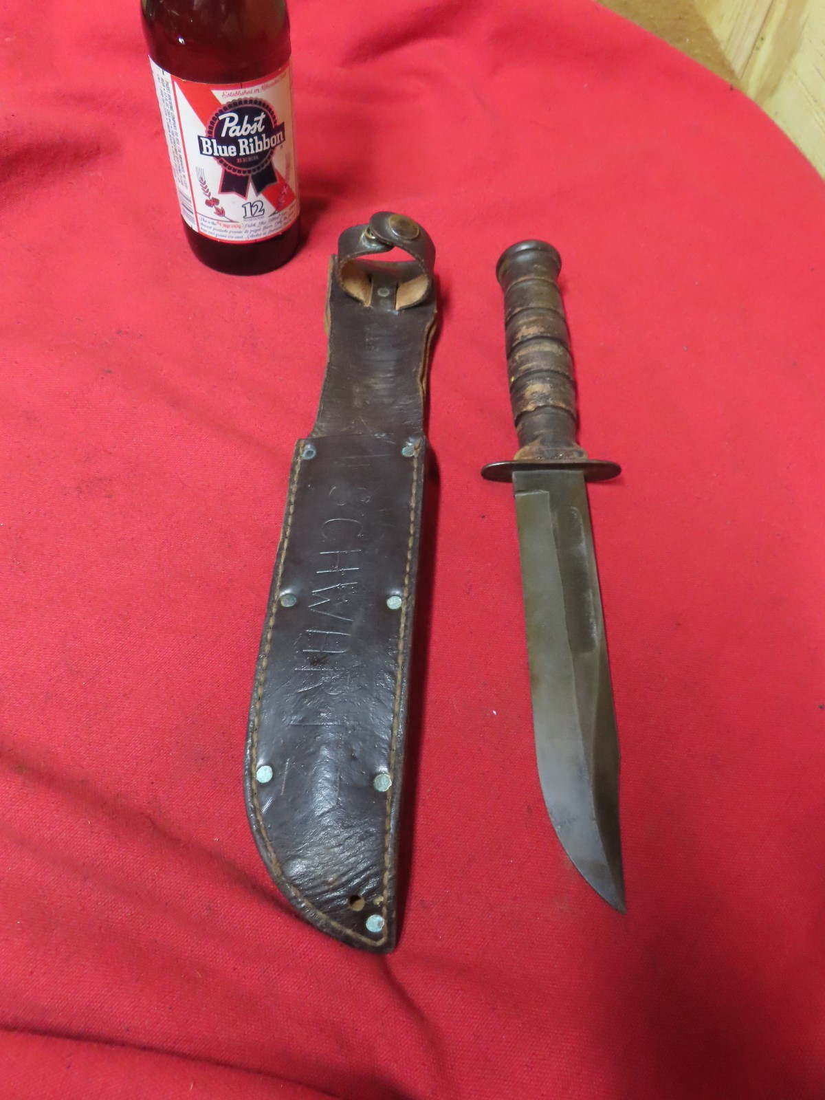 US Camillus NY, MK 2 Fighting Knife,Park'd,Scabbard,USA~GD+🤠CK3.13.26