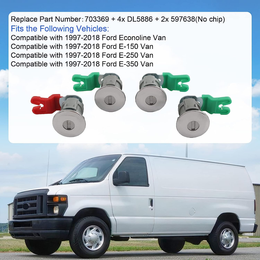 IGNITION KEY SWITCH DOOR LOCK CYLINDER FOR Ford Econoline Van E150 E250 E350