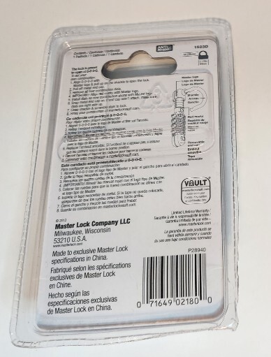 Master Lock Padlock 1523D 4-Digit Combination Number Lock - Blue