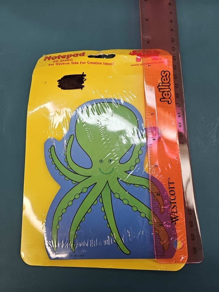 NIP 2002 Notepad Shapes Etc. Octopus & Oval World Earth 50 Sheets Each