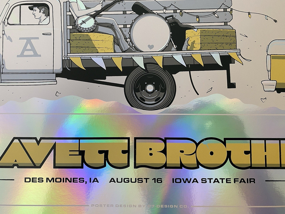 The Avett Brothers RAINBOW FOIL POSTER Des Moines IA Iowa State Fair 2024 SN #18