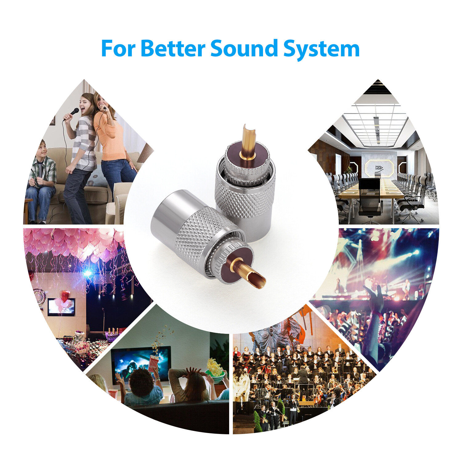 10-pack PL-259 Solder Connector Plug with Reducer for RG8X Coax Cable USA