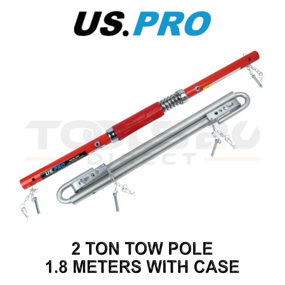 US PRO 2 Ton Spring Dampened Tow Pole 1.8m with Carry Case 9326