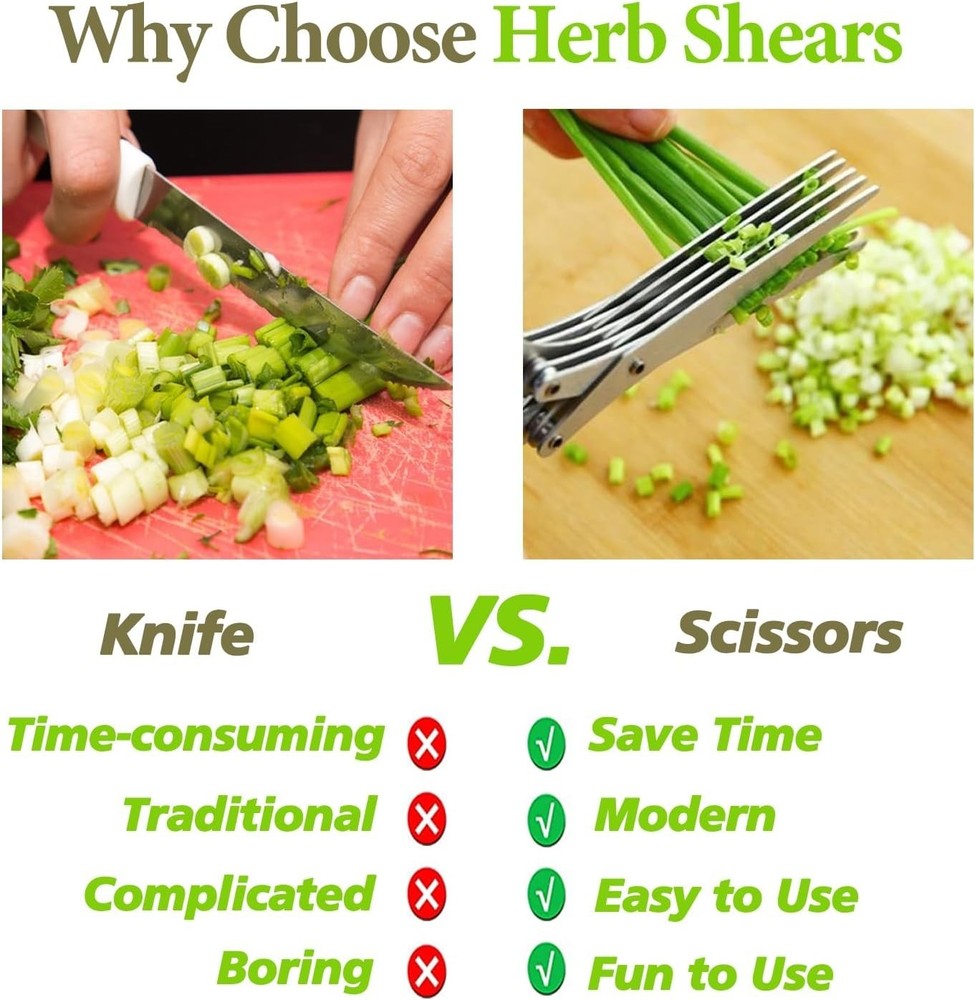 2025 Upgraded Herb Scissors, Effortless Herb Shears Cutter Tool