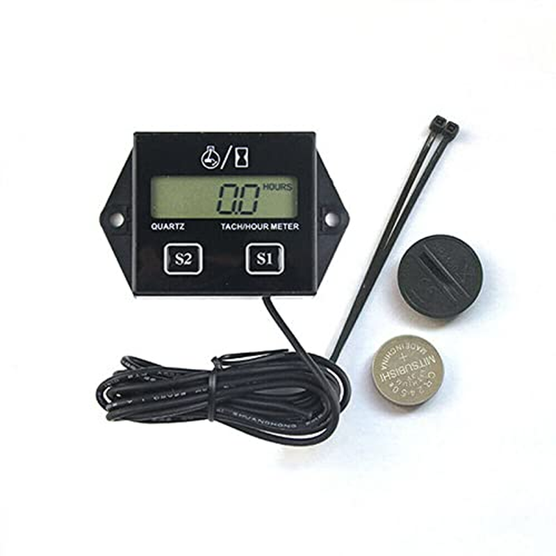 1Pcs Tiny Tach Digital Hour Meter/Tachometer for Marine Spark Mower Engine Motor