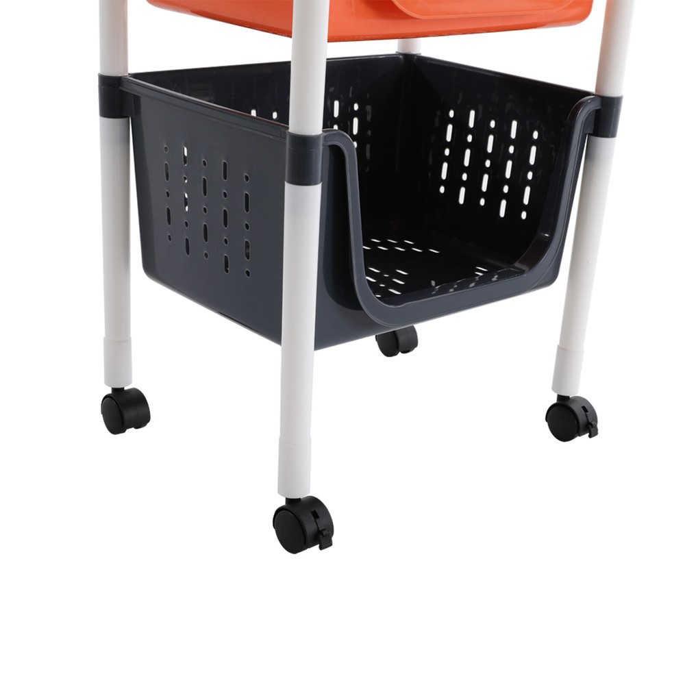 Kitchen Storage Rack 5 Tier Floor-Standing Basket Organizer W/ 2 Practical Hook