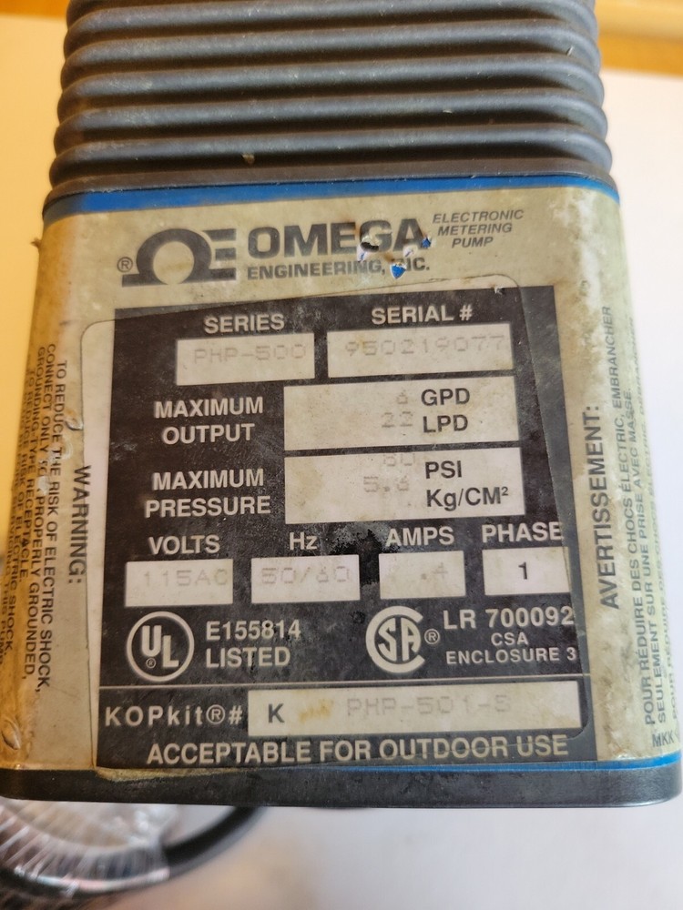 Omega PHP-501-S, High Temp Diaphragm Pump