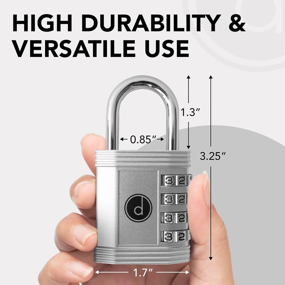 4-Digit Combination Lock - Weatherproof & Keyless Security for Lockers & Gates