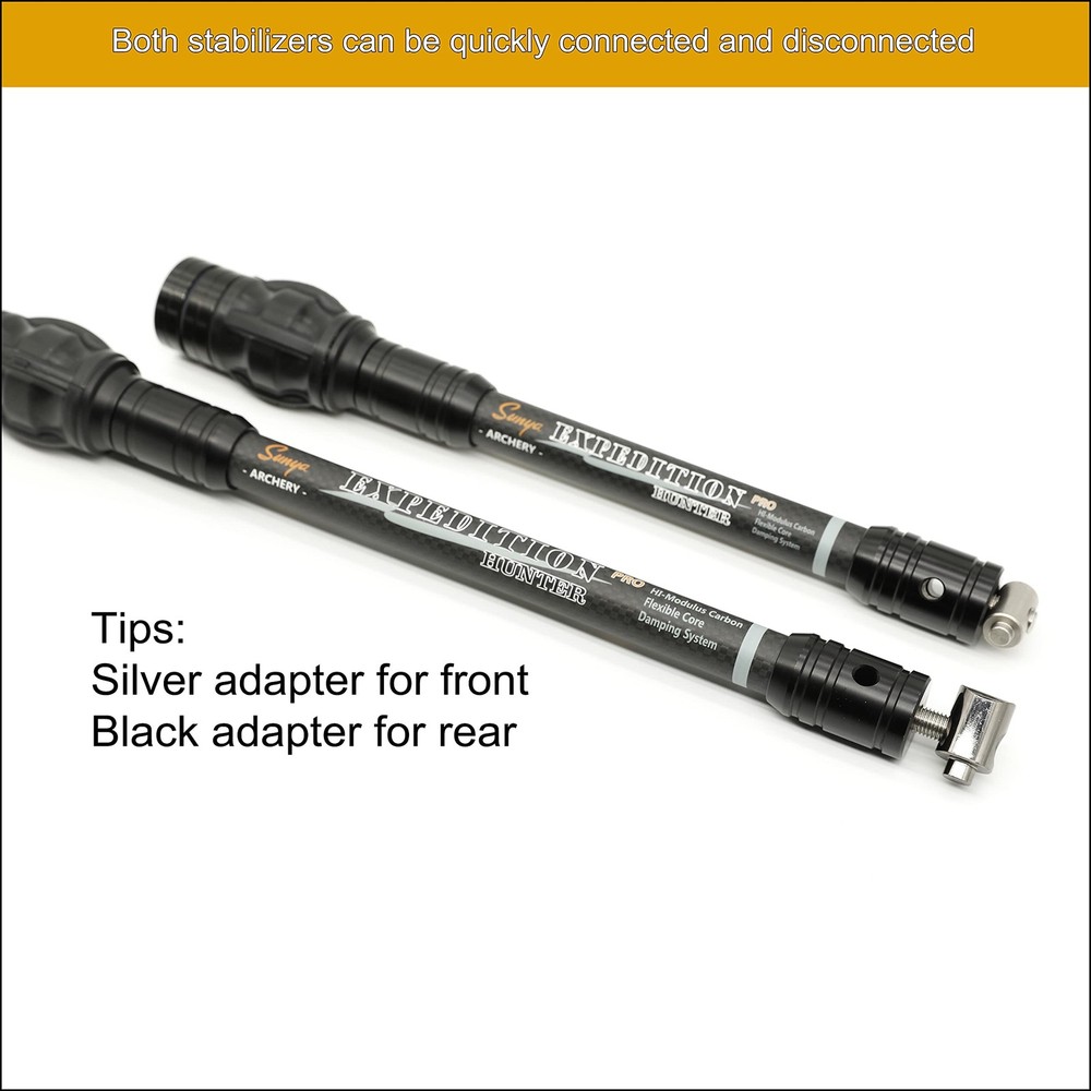 Archery 3in1 Compound Bow Stabilizer Kit, 8"+10" + Quick Disconnect v bar Mou...