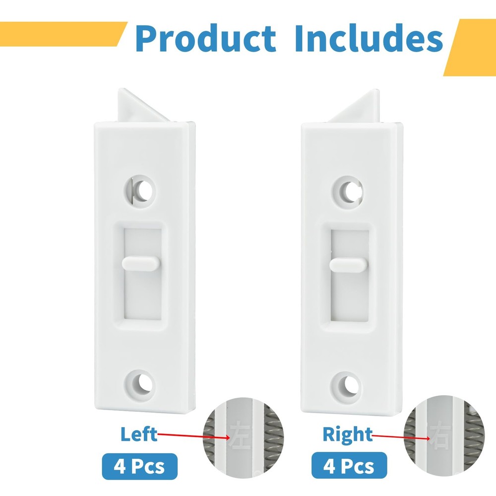 8 Pcs Window Tilt Latch Locks Spring Loaded Replacement 2 Inch White Set