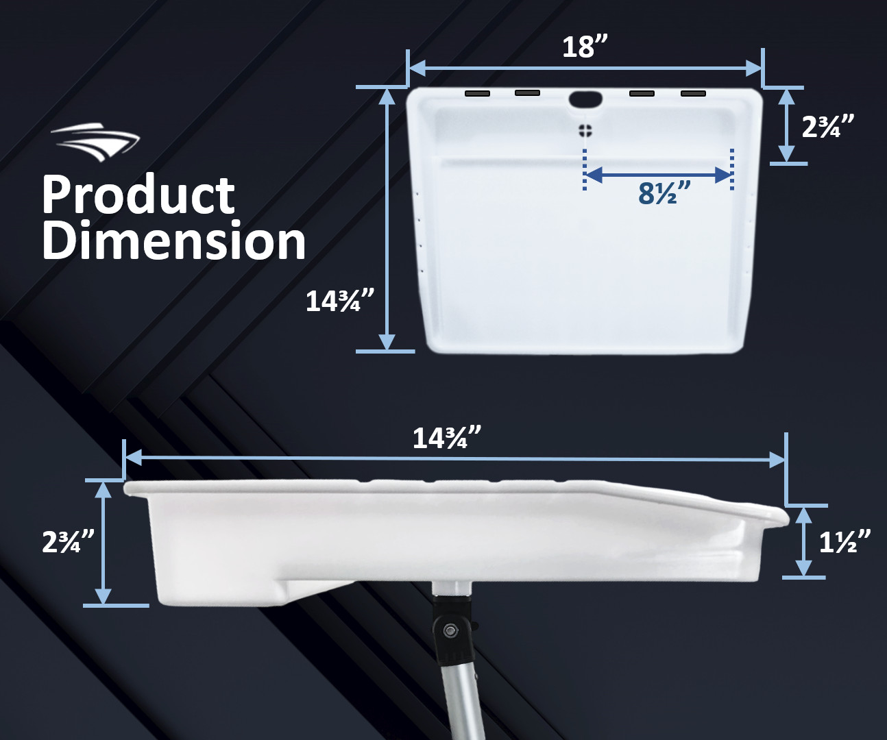 PactradeMarine Adjustable Bait Cutting Board Rail Mount with Angled Leg for Boat