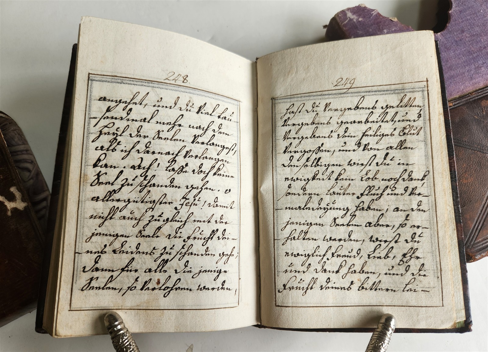 1790s MANUSCRIPT PRAYER BOOK in GERMAN antique 18th CENTURY w/ SLIPCASE