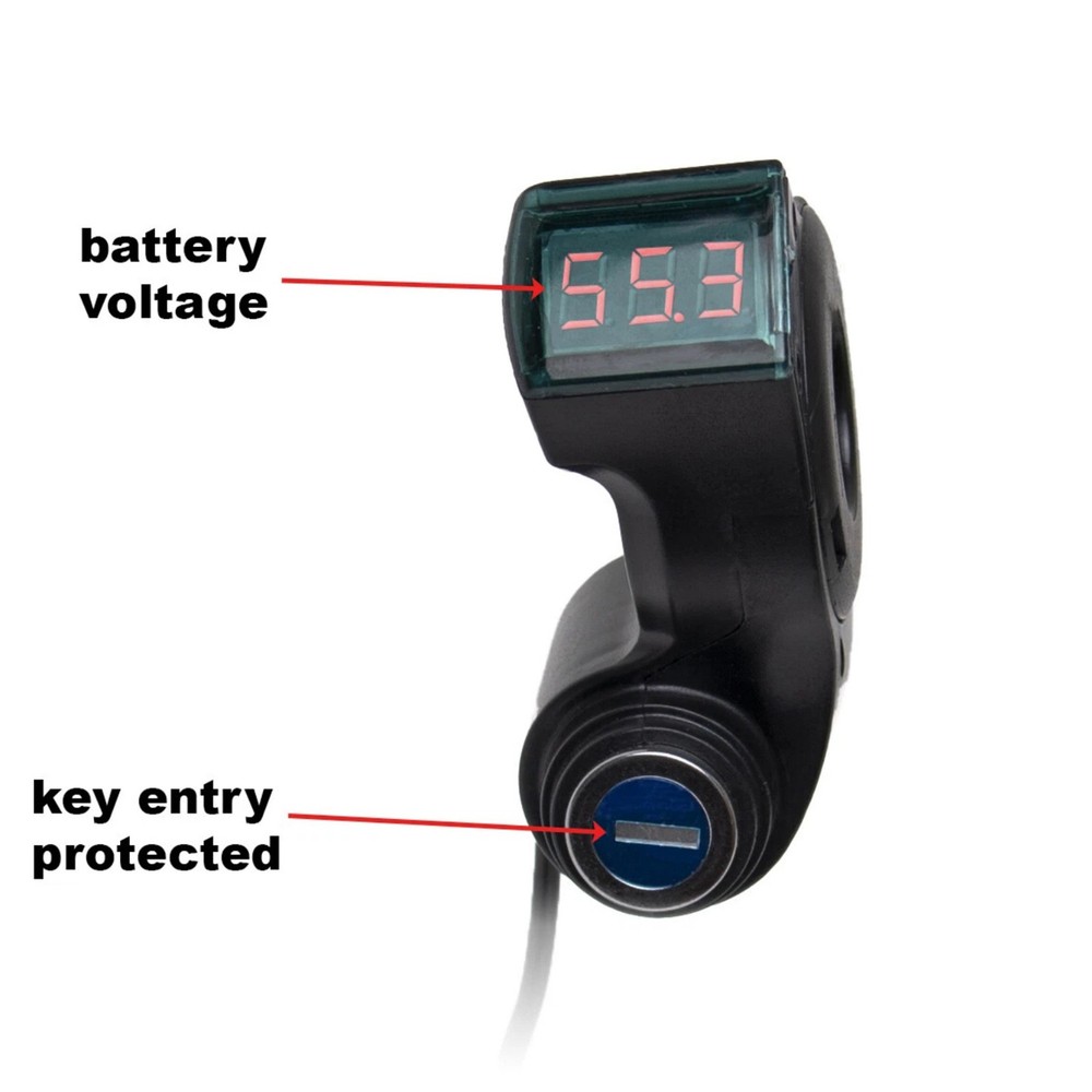 High Quality E-Bike Throttle Control Switch with Voltage Display and Key Lock