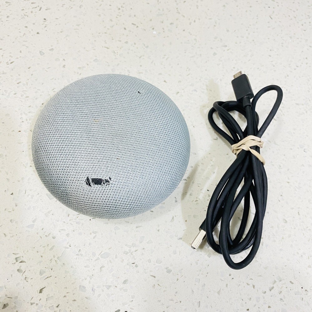 Google Home Mini Chalk HOA Smart Speaker with Google Assistant Tested Works