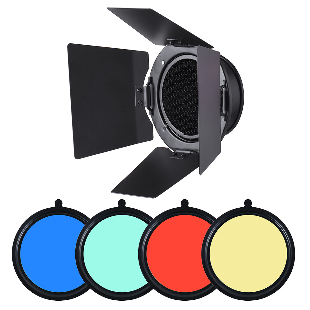 Standard Flash Strobe Light Barn Door Reflector Diffuser Hoenycomb Grid Kit H6Z6