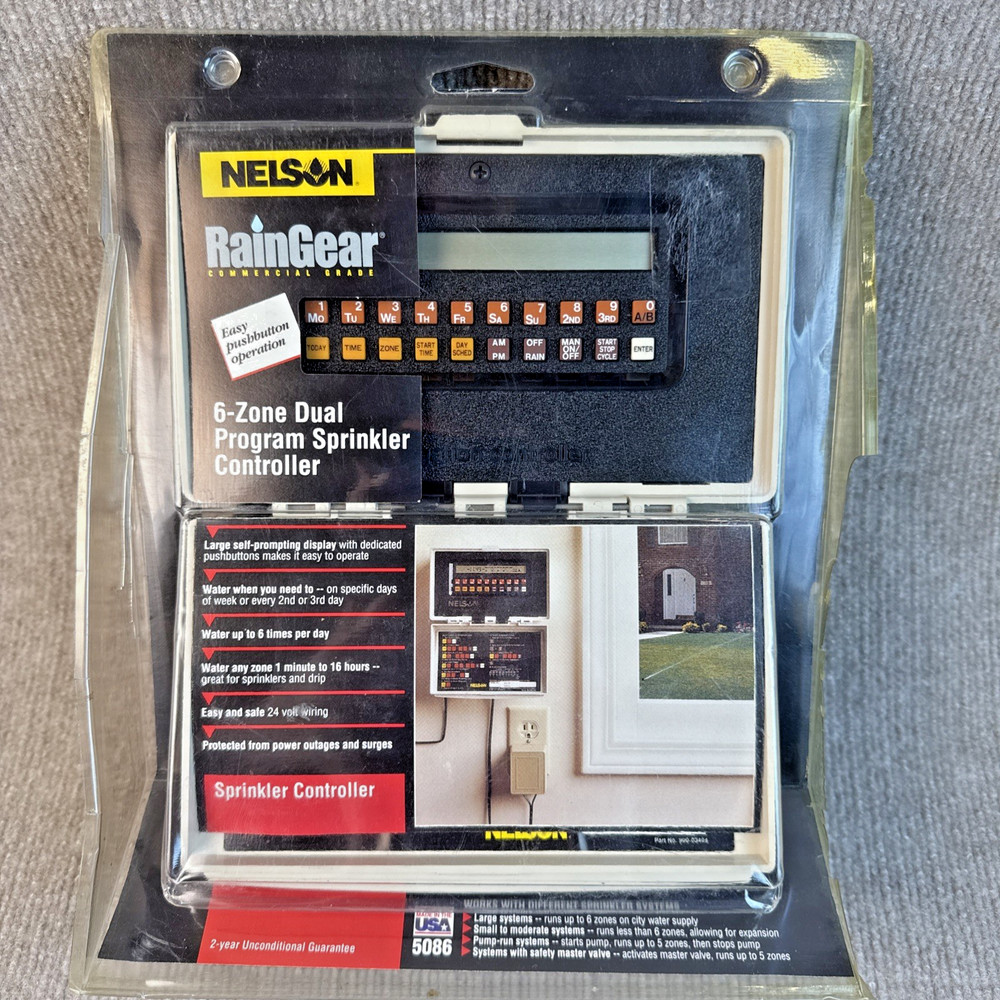 NOS Nelson Commercial Grade 6-Zone Program Irrigation Sprinkler Controller 5086