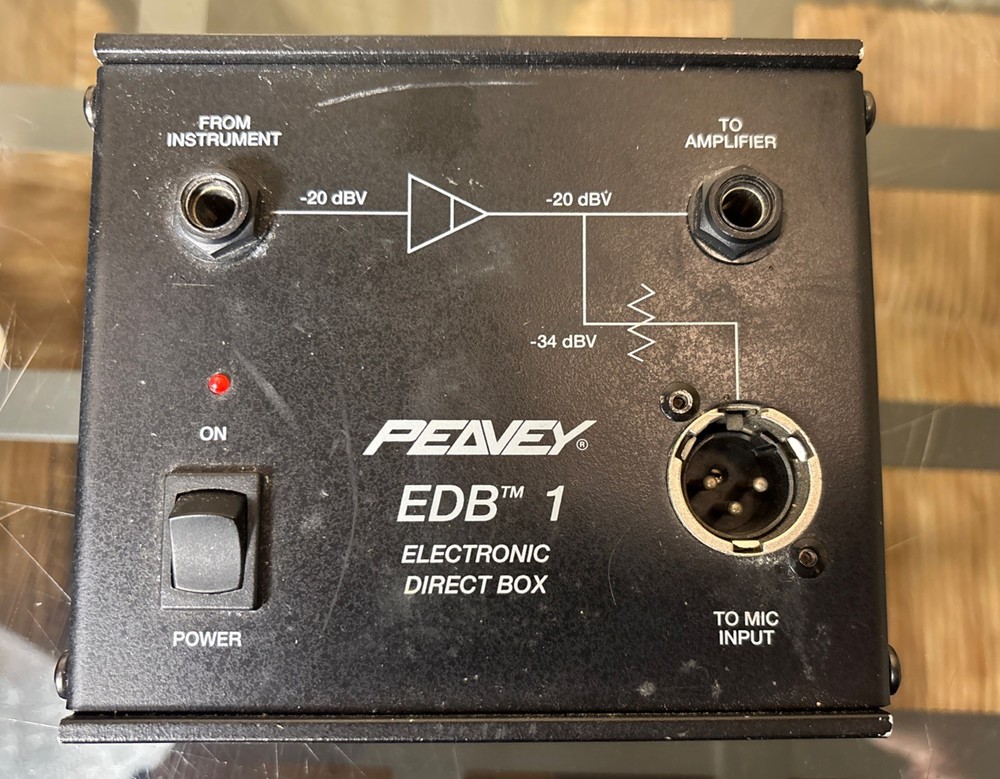Peavey EDB-1 Direct Interface Box, Black, DI, AC Adapter Not Tested