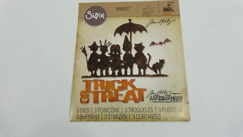 2017 Tim Holtz Sizzix Thinlits Trick or Treat Halloween Dies #662384