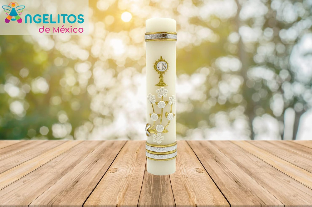 Devotional Candle for First Communion Keepsake Unique Handmade Cirio