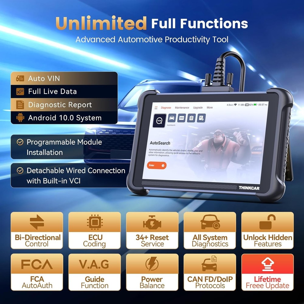 ThinkScan 689 OBD2 Diagnostic Scanner Key Fob Programmer CANFD/DOIP 35+Services