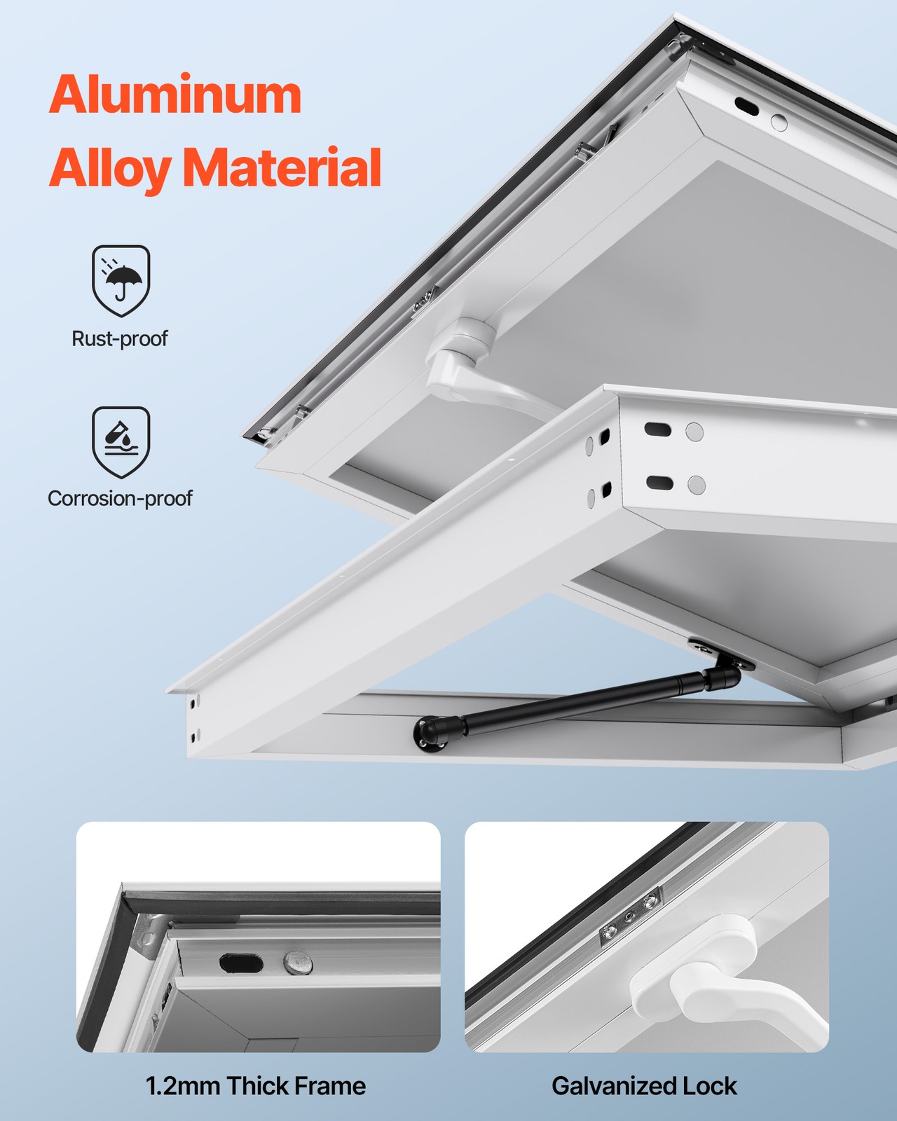 VEVOR 60x36in Concession Stand Serving Window Food Truck Service Awning Aluminum