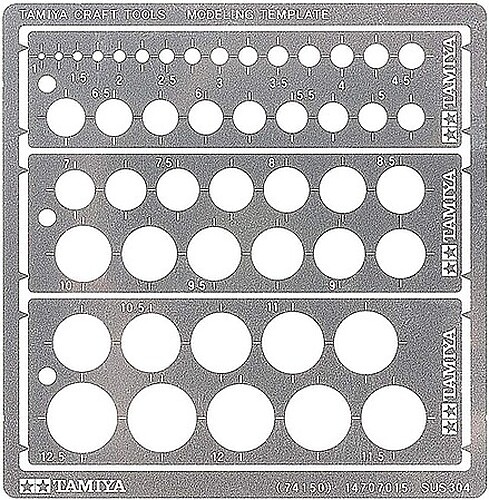 Tamiya Modeling Template Round - 1-12mm - #74150