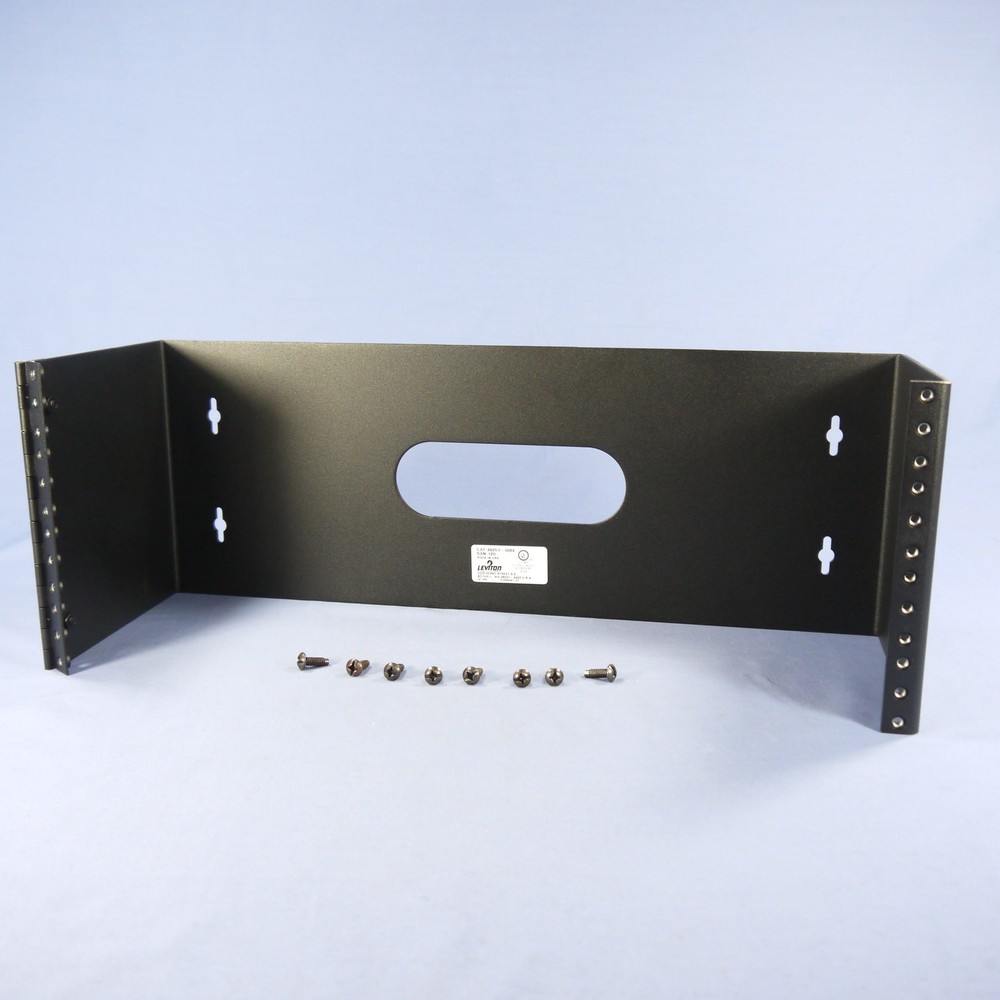 Leviton Hinged Wall-Mount Patch Panel Bracket 4-Position 7"x6"x19" 4U 49251-W64