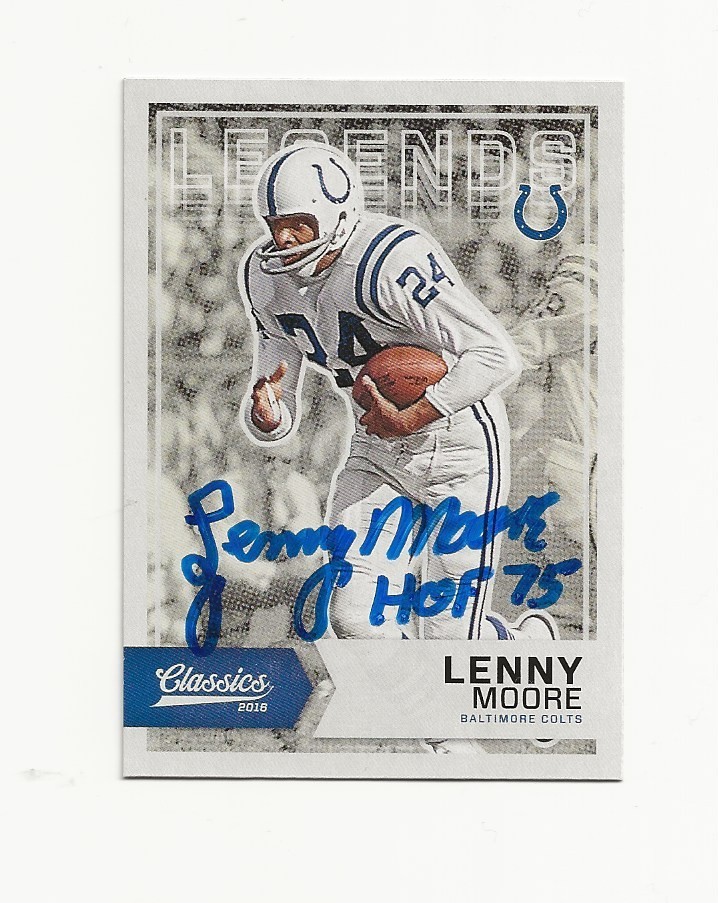 LENNY   MOORE    COLTS     AUTOGRAPHED    CARD