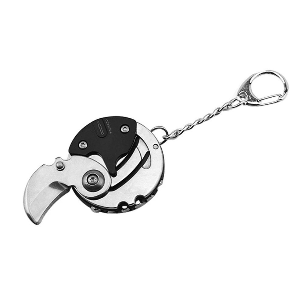 Multifunction Keychain Screwdriver Hex Coin Folding EDC Tool Mini Knife