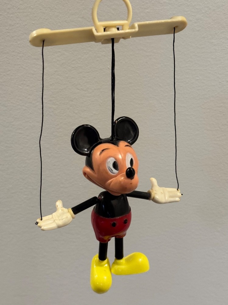 Vintage Mickey Mouse Marionette String Puppet Plastic Disney