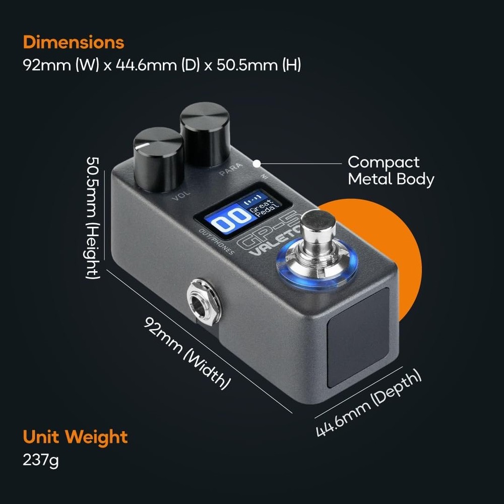 Valeton GP-5 Compact Multi-Effects Guitar Processor with SnapTone Technology