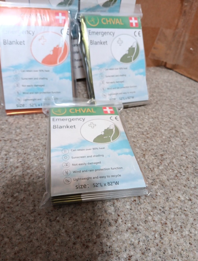 CHVAL Emergency Blankets - size 52L" x 82W"