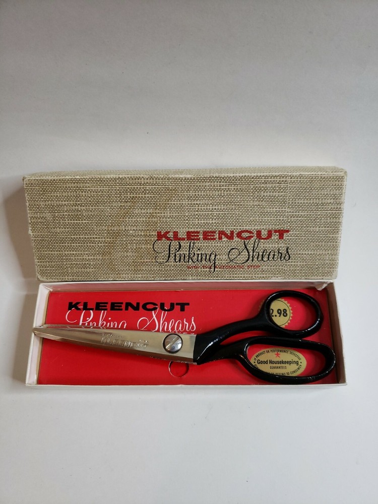 Vintage Kleencut Pinking Shears W/ Box aligator cut scissors