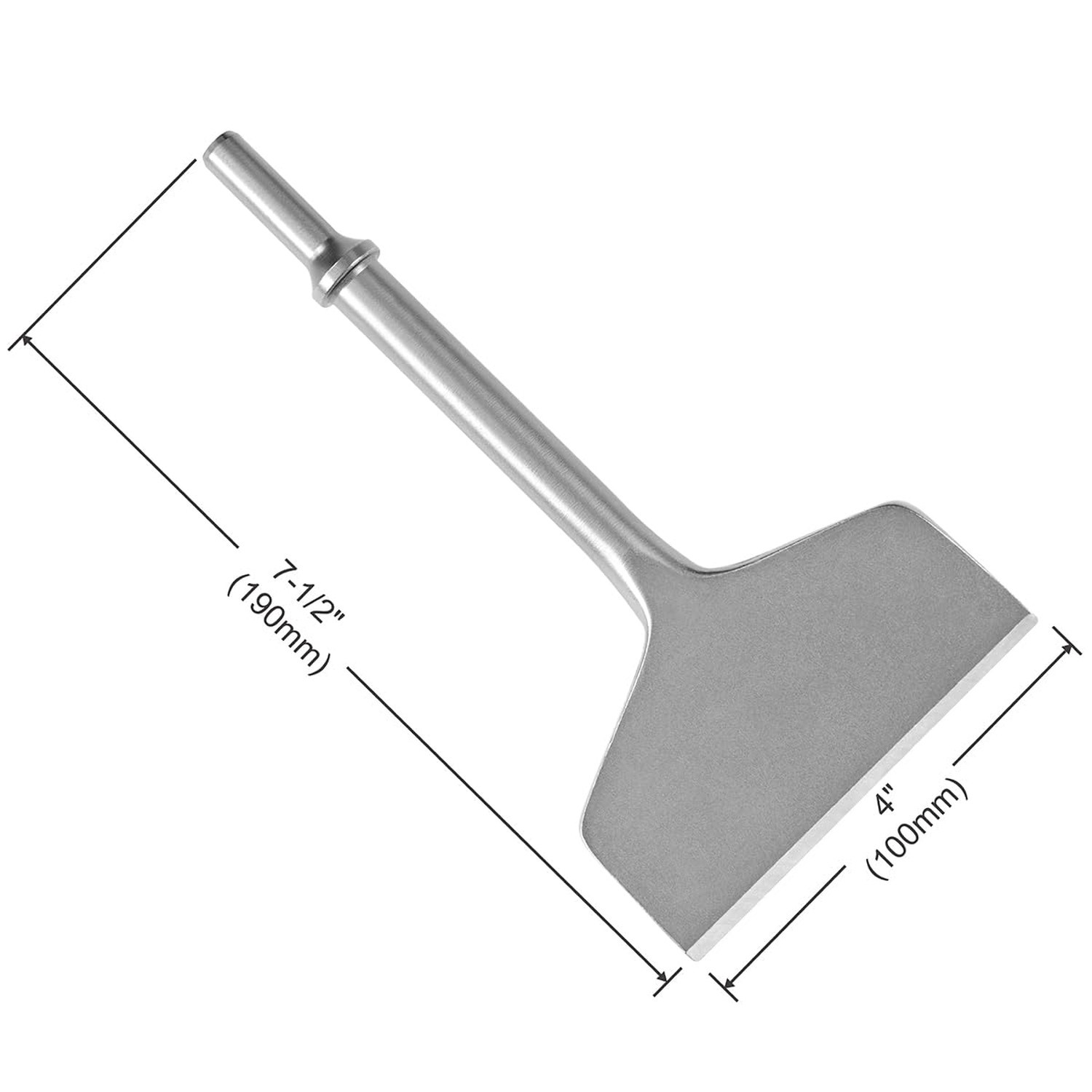4 Inch Wide Air Chisel Bit, Pneumatic Tile & Thinset Scaling Chisel - 0.401 I...