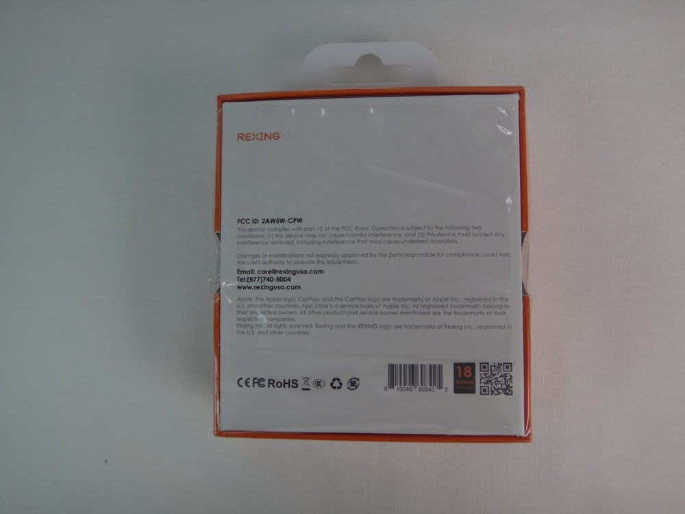 Rexing CPW-2 Wireless CarPlay Auto Adapter for iPhone in Box