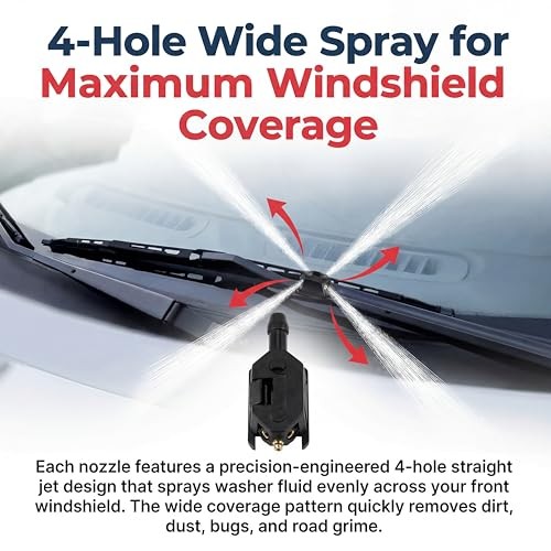 8 Pack Front Windshield Washer Nozzles, Universal Front Windshield Wiper