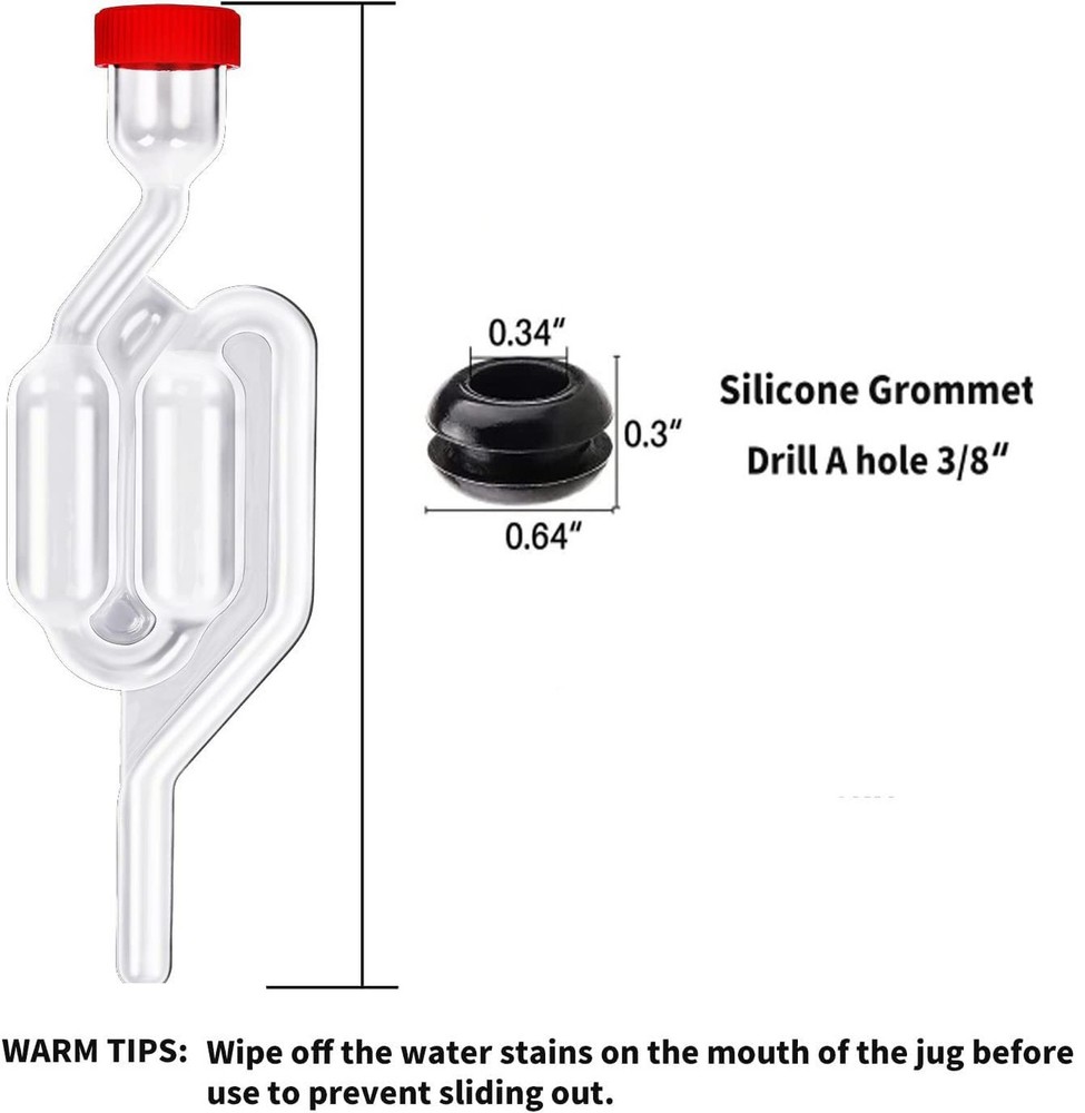 Airlocks for Fermenting[6Pack],Fermentation Airlock Kit,High TransparencyTwin...