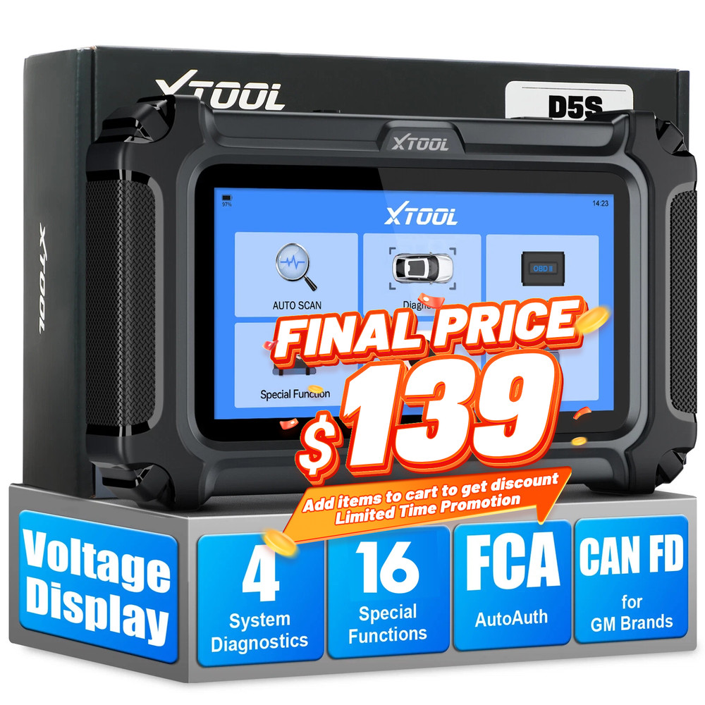 XTOOL D5S Auto OBD2 Scanner Engine Transmission Diagnostic Tool Live Data Graph