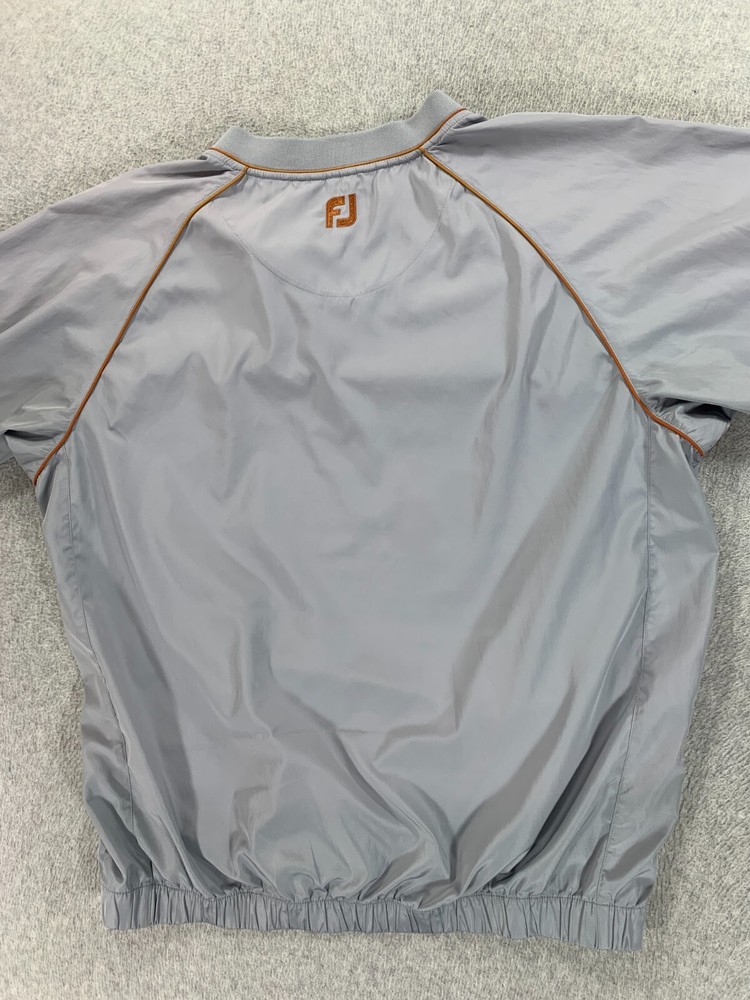 Footjoy Golf Windbreaker Pullover Jacket (Men's Large) Gray/Orange
