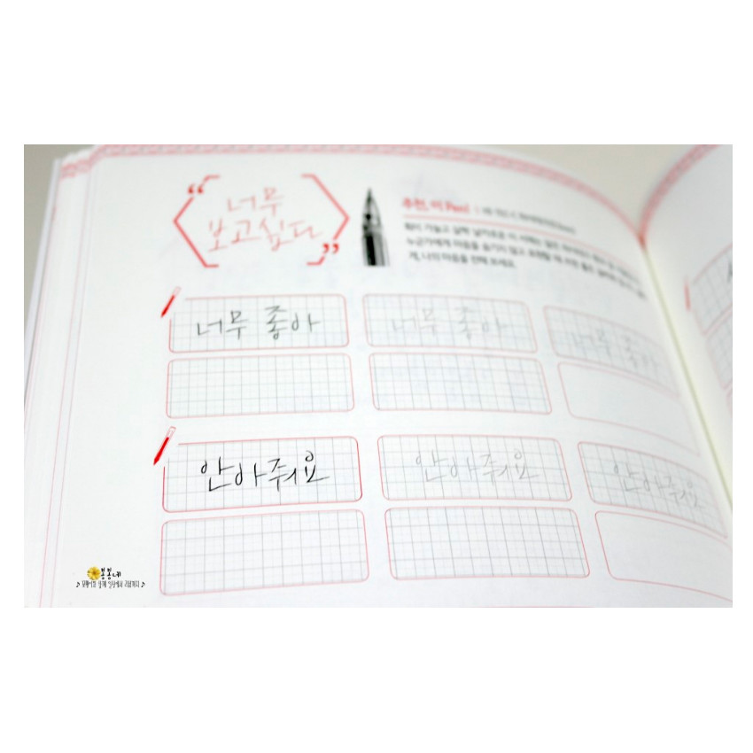 Corean Hangul Korean Practice Handwriting Cursive Text Workbook Self Study New