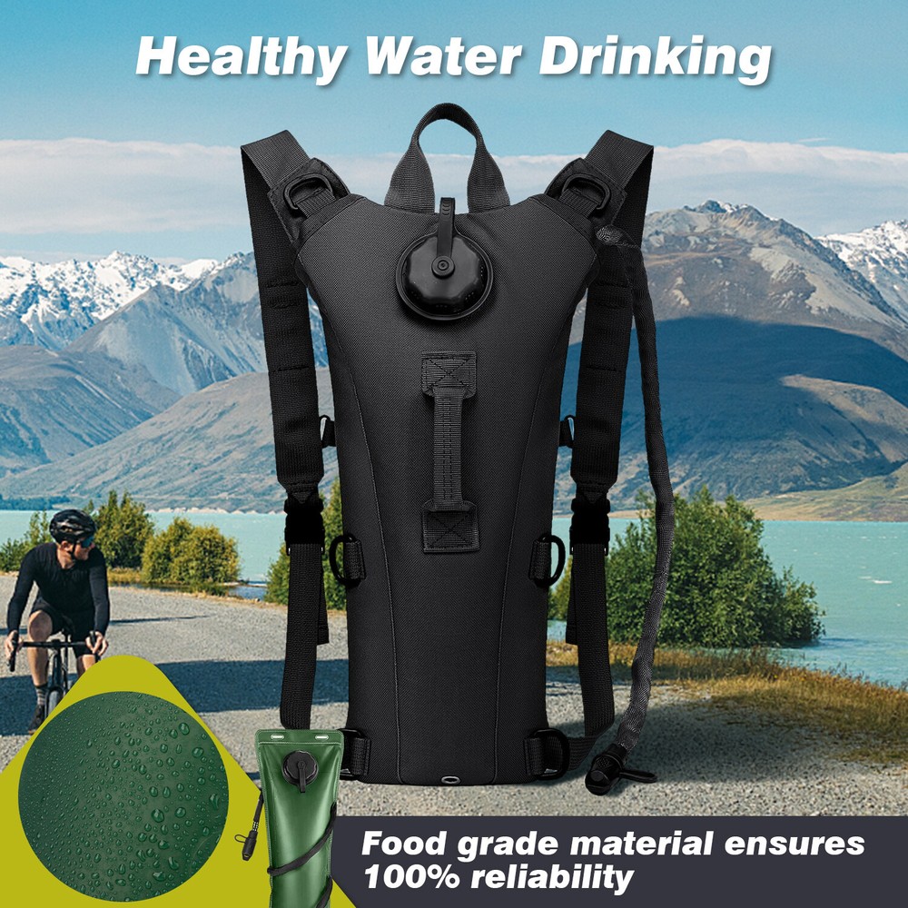 Hiking Camping 3L Hydration Backpack - Water Bladder Tactical Molle Daypack US