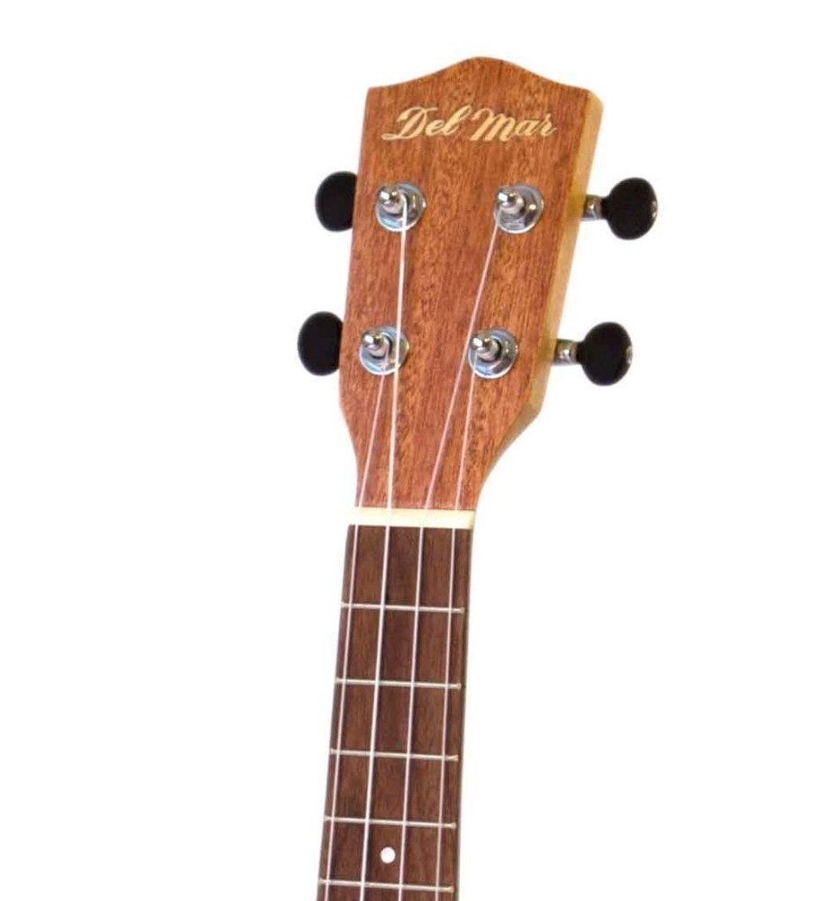 Del Mar SOLID-TOP MAHOGANY SOPRANO UKULELE + Padded Case, Humidifier! - Matte