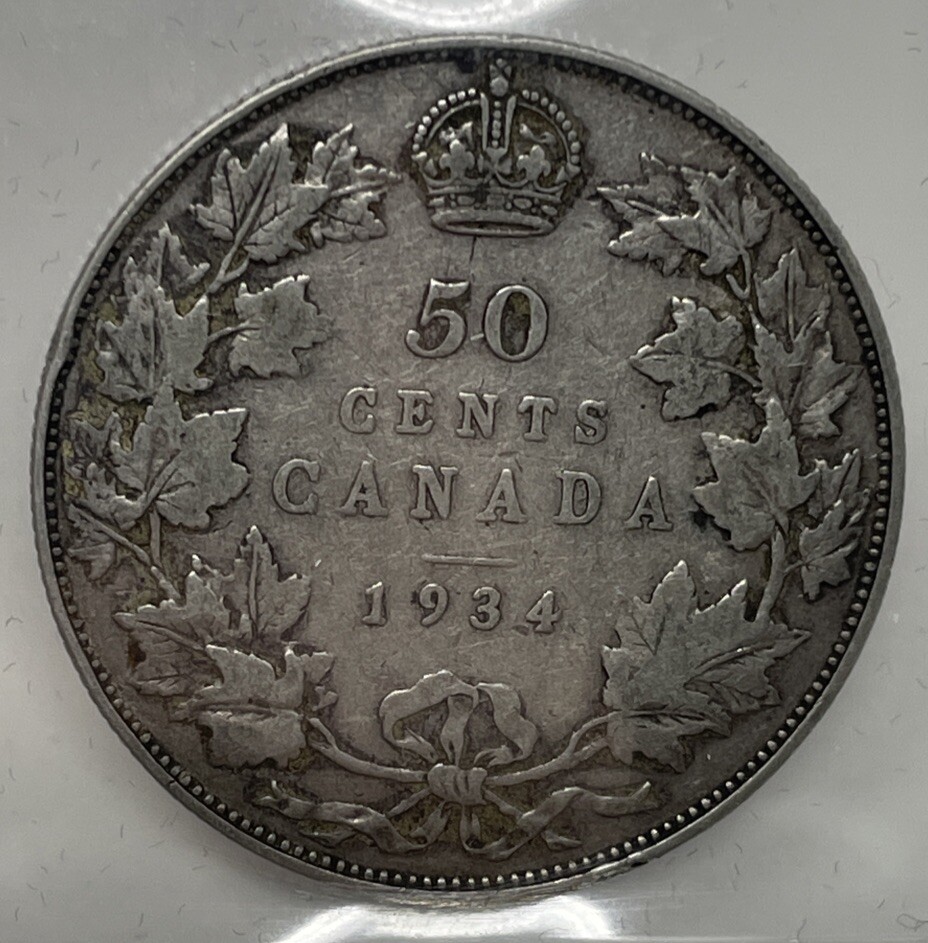 1934 Canada 50 Cent ICCS Certified F12 #C143