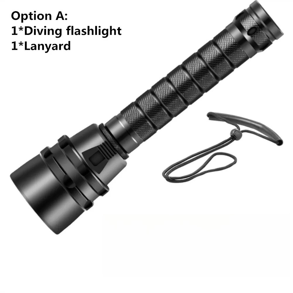 200m Underwater Waterproof Diving Flashlight Torch Scuba Diving Torch Dive Light