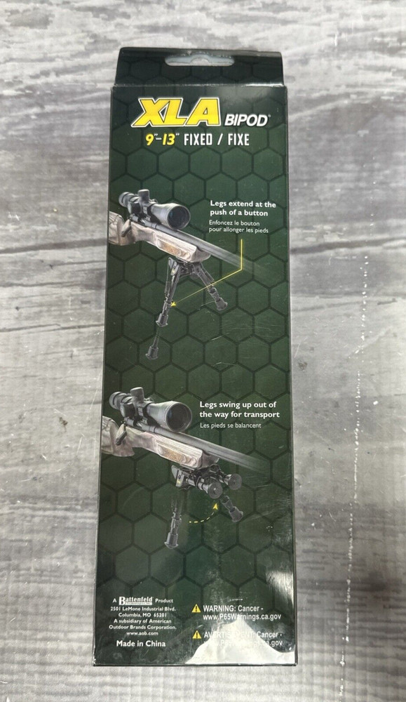 Caldwell 403215 XLA 9"-13" Bipod, Fixed Model -Black