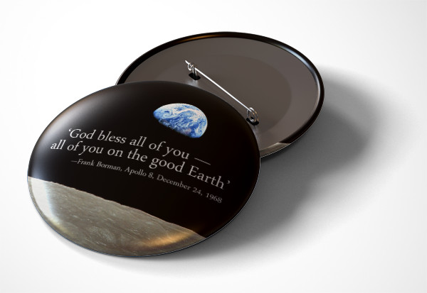 Apollo 8 NASA Christmas Message- pin pinback button
