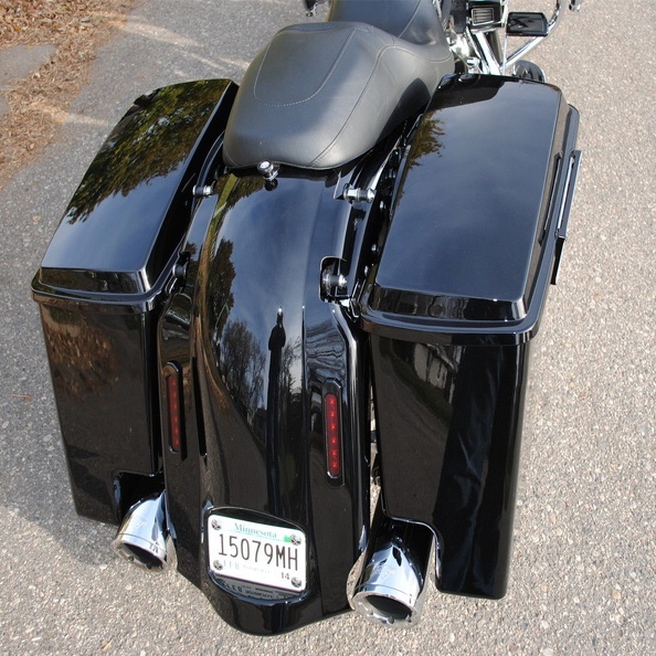 5" Vivid Black Stretched Extended Hard Saddlebags Fit For Harley Touring 93-13